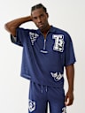 OVERSIZED MESH JERSEY POLO SHIRT