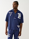 OVERSIZED MESH JERSEY POLO SHIRT
