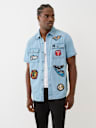 CAMISA DE TRABAJO CON PARCHE CHAMBRAY SS