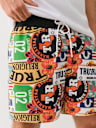 ALLOVER TROPICAL LOGO BOARD SHORT