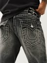 BILLY DISTRESSED BIG T FLAP BOOTCUT JEAN