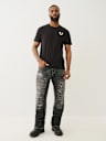 BILLY DISTRESSED BIG T FLAP BOOTCUT JEAN