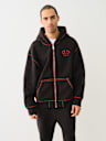 SUPER T EMBROIDERED BUDDHA LOGO ZIP HOODIE