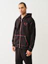 SUPER T EMBROIDERED BUDDHA LOGO ZIP HOODIE