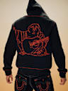 SUPER T EMBROIDERED BUDDHA LOGO ZIP HOODIE