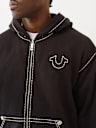 SUPER T EMBROIDERED BUDDHA LOGO ZIP HOODIE