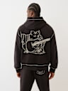 SUPER T EMBROIDERED BUDDHA LOGO ZIP HOODIE