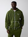 SUPER T EMBROIDERED BUDDHA LOGO ZIP HOODIE