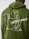 SUPER T EMBROIDERED BUDDHA LOGO ZIP HOODIE