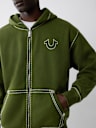 SUPER T EMBROIDERED BUDDHA LOGO ZIP HOODIE