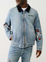 TRUE RELIGION X PLAYBOY BIG T DENIM WORKWEAR JACKET