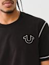 EMBROIDERED HORSESHOE FLATLOCK TEE