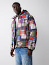 PLAID PATCHWORK PUFFER JACKET