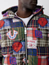 PLAID PATCHWORK PUFFER JACKET