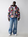 PLAID PATCHWORK PUFFER JACKET