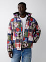 PLAID PATCHWORK PUFFER JACKET