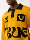 LONG SLEEVE WAVY LOGO POLO SWEATER