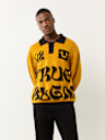 LONG SLEEVE WAVY LOGO POLO SWEATER