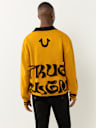 LONG SLEEVE WAVY LOGO POLO SWEATER