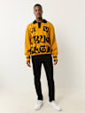 LONG SLEEVE WAVY LOGO POLO SWEATER