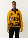 LONG SLEEVE WAVY LOGO POLO SWEATER