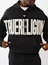 KNIT LOGO PANEL BOXY HOODIE