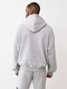 KNIT LOGO PANEL BOXY HOODIE