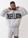 KNIT LOGO PANEL BOXY HOODIE