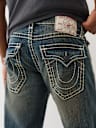 RICKY SUPER T DISTRESSED STRAIGHT JEAN  34"