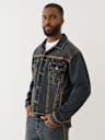 SUPER T FLATLOCK DENIM TRUCKER JACKET