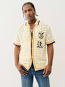 KNIT LOGO CAMP COLLAR SHIRT