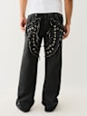 VINNY STUDDED HORSESHOE APPLIQUE ULTRA BAGGY JEAN