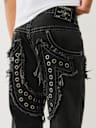 VINNY STUDDED HORSESHOE APPLIQUE ULTRA BAGGY JEAN