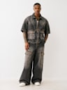 OVERSIZED BIG T ZIP-UP WORKWEAR SHIRT
