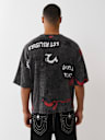 BOXY KNIT GRAFFITI GRAPHIC TOP