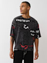 BOXY KNIT GRAFFITI GRAPHIC TOP
