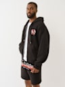 MULTI LOGO PRINT ZIP HOODIE
