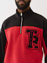 COLOR BLOCKED QUARTER ZIP PULLOVER