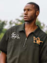 DOUBLE POCKET ZIP UP CAMP SHIRT