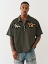 DOUBLE POCKET ZIP UP CAMP SHIRT