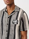 PATCH CROCHET CAMP COLLAR SHIRT