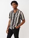 PATCH CROCHET CAMP COLLAR SHIRT