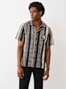 PATCH CROCHET CAMP COLLAR SHIRT