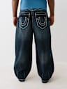 JEANS DE BARRIL CON COSTURA SUPER T