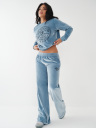 VELOUR WIDE LEG LOUNGE PANT