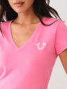 CAMISETA CON CUELLO EN V Y BUDDHA DE CRISTALES