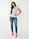 METALLIC BUDDHA LOGO V NECK TEE