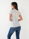 METALLIC BUDDHA LOGO V NECK TEE