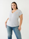 METALLIC BUDDHA LOGO V NECK TEE
