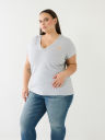 METALLIC BUDDHA LOGO V NECK TEE
